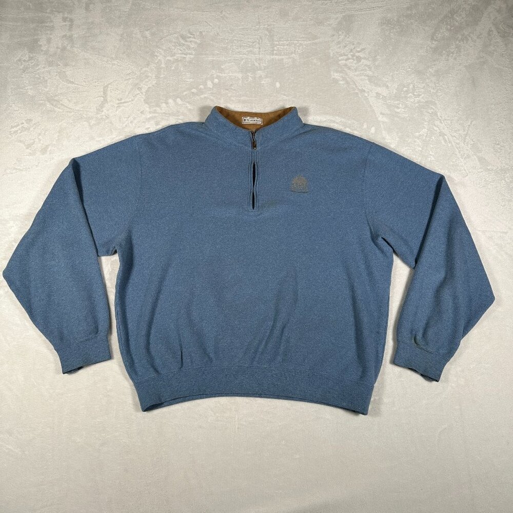 Peter Millar Sweater Men Size XL 1/4 Zip Mock Neck Pullover Bayville Golf Club